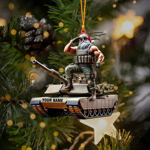 Army Santa Home Decor Christmas Ornament, Personalized Ornament