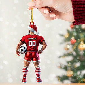 Soccer Santa Christmas Ornament, Personalized Ornament