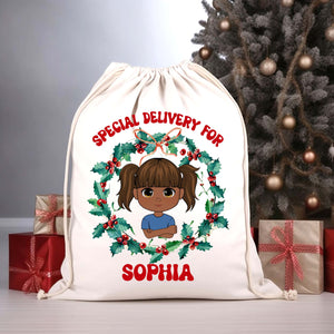 Special Delivery For Christmas Kid - Personalized String Bag, Christmas Gift, Gift For Family