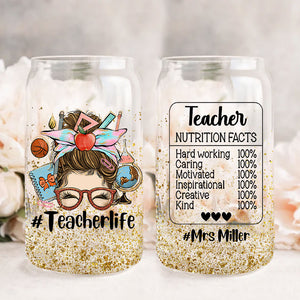 Personalized Doll Teacher Glass Bottle, Frosted Bottle, Gift for Teachers, Back To School