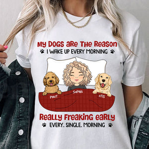 Personalized Pet Shirt - The Reason I Wake Up - Custom Appearance And Text - Personalized T-Shirt - Gift For Pet Lover