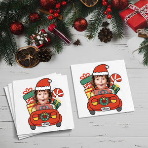 Christmas Car, Custom Photo And Text Temporary Tattoo, Personalized Tattoo, Fake Tattoo