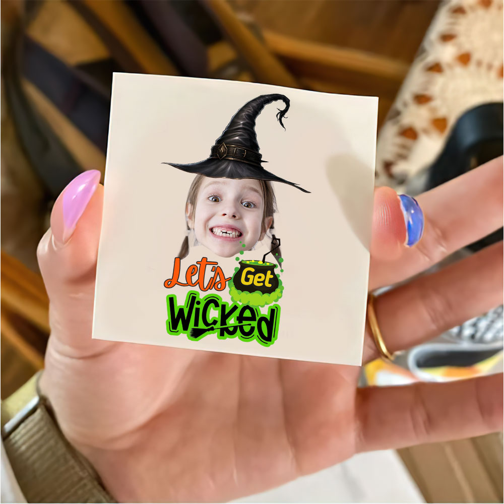 Let's-Get-Wicked, Custom Photo Temporary Tattoo, Personalized Tattoo, Fake Tattoo