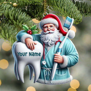 Santa Dentist Ornament, Personalized Ornament