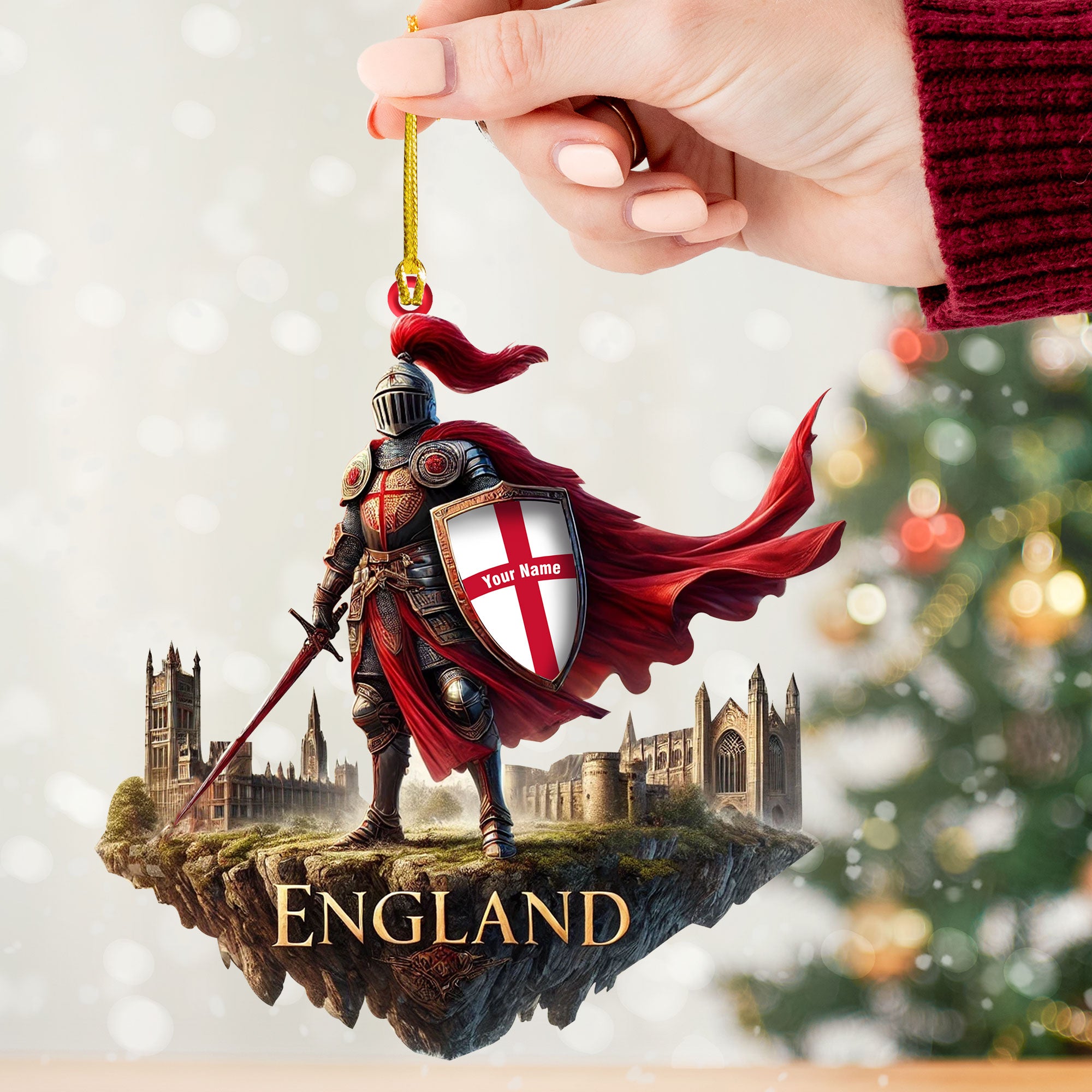 The Best England Warrior Ornament, Personalized Ornament