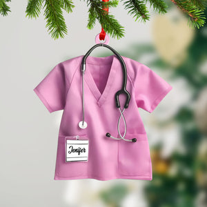 Custom Ornament, Nurse Shirt Shape Ornament, Christmas Decor