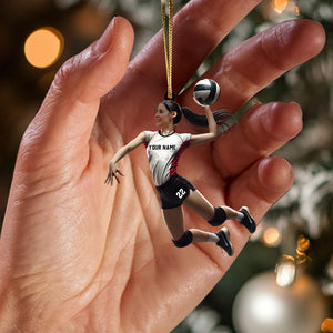 Volleyball Woman Decor Christmas Ornament, Personalized Ornament