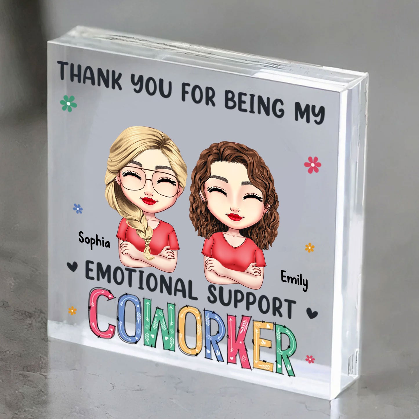 Thank For Being My Coworker Personalized Square Shaped Acrylic Plaque