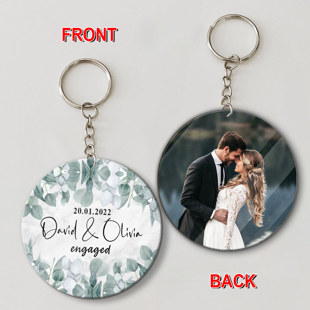 Happy Wedding - Personalized 2 Side Acrylic Keychain - Gift For Couple, Custom Photo Gift For Wedding