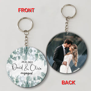 Happy Wedding - Personalized 2 Side Acrylic Keychain - Gift For Couple, Custom Photo Gift For Wedding