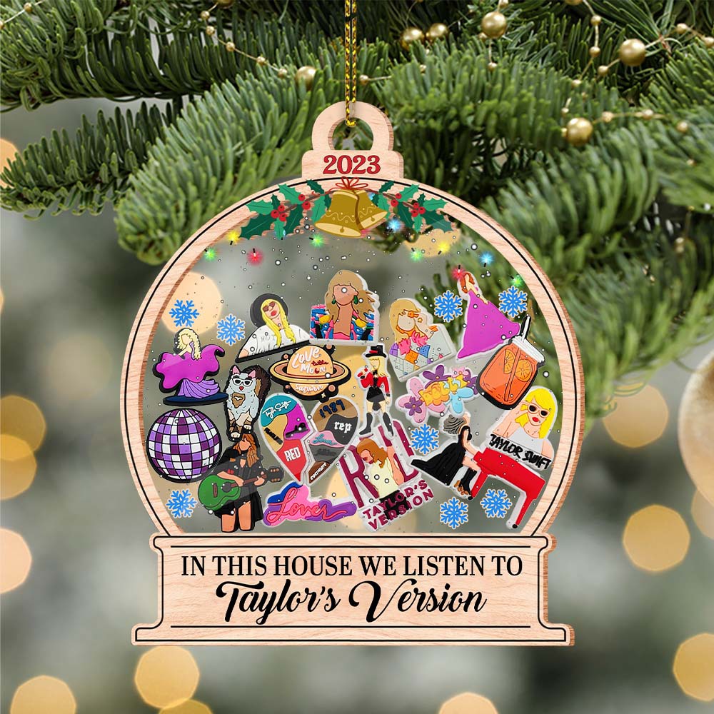 Personalized Ornament - In This House We Listen to Taylor's Version - Custom Shaker Ornament