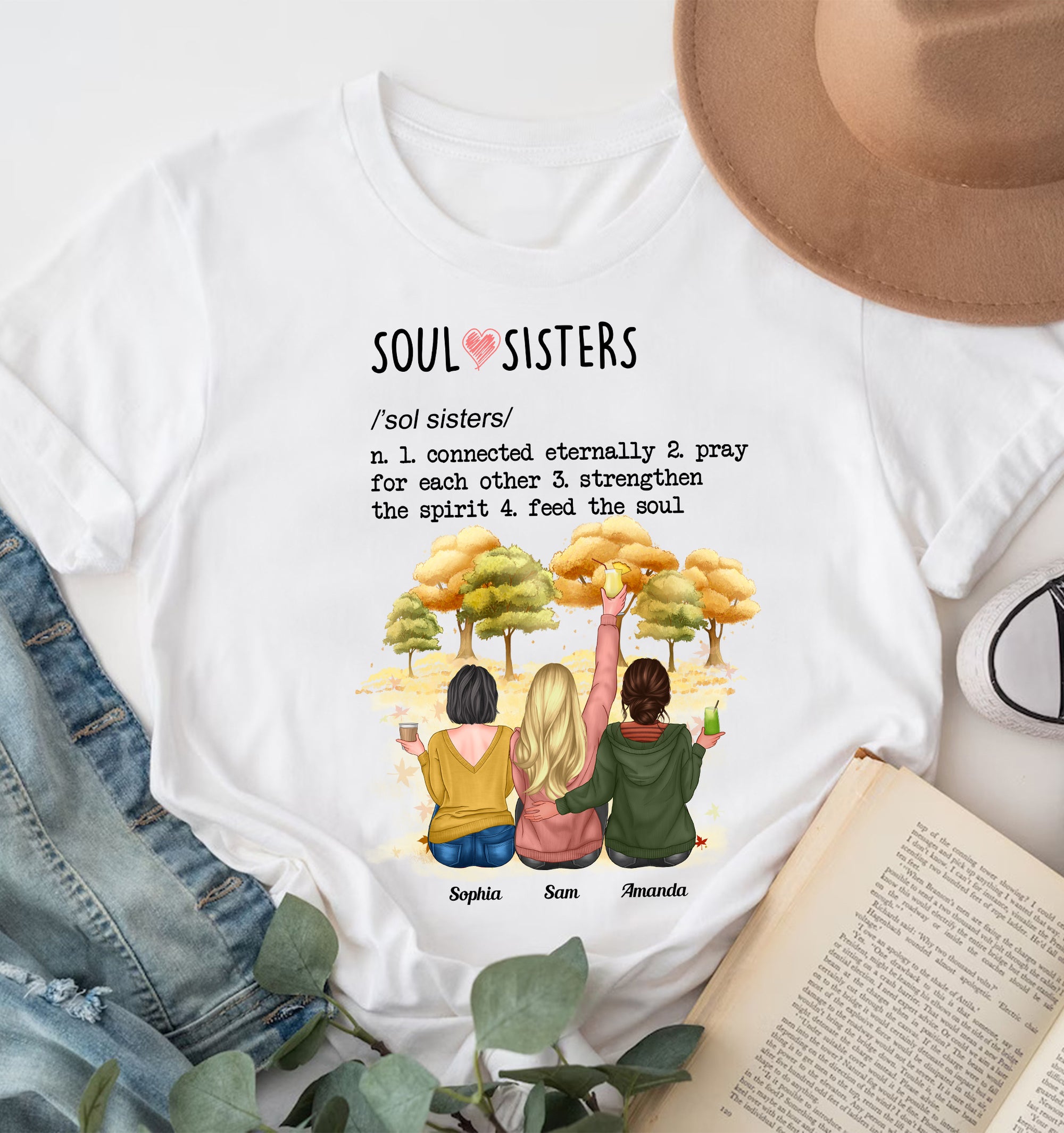 Personalized Besties Tshirt, Soul Sisters, Gift For Besties