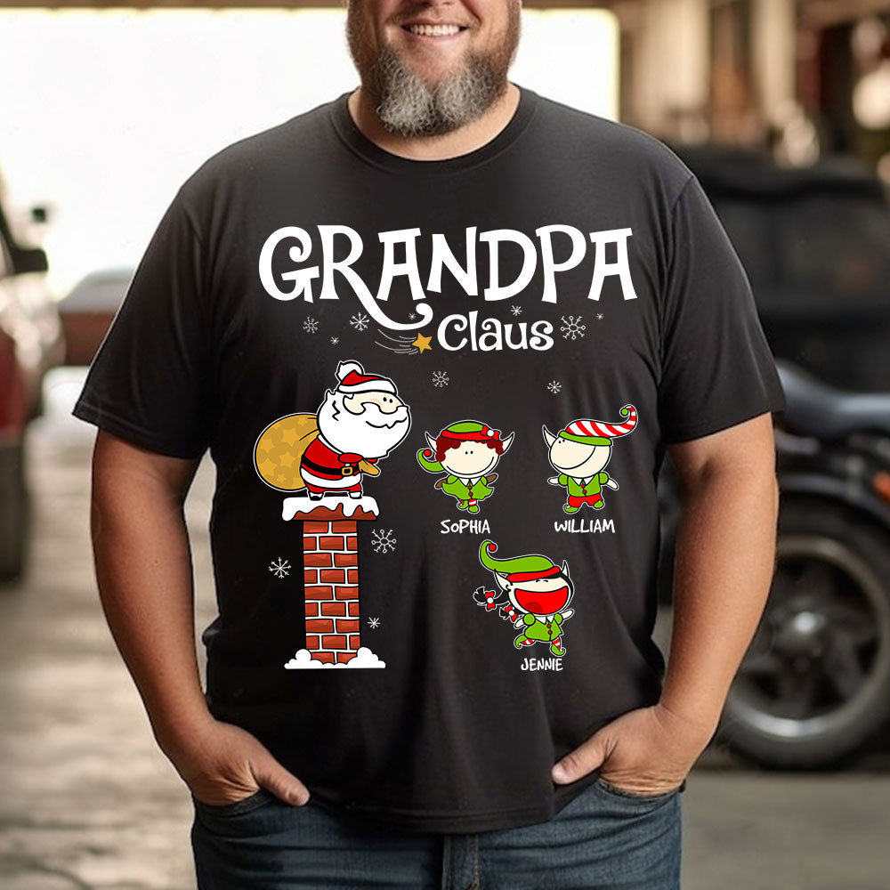 Christmas Gift For Grandpa Santa - Custom Appearance And Name - Personalized T-Shirt - Family Gift