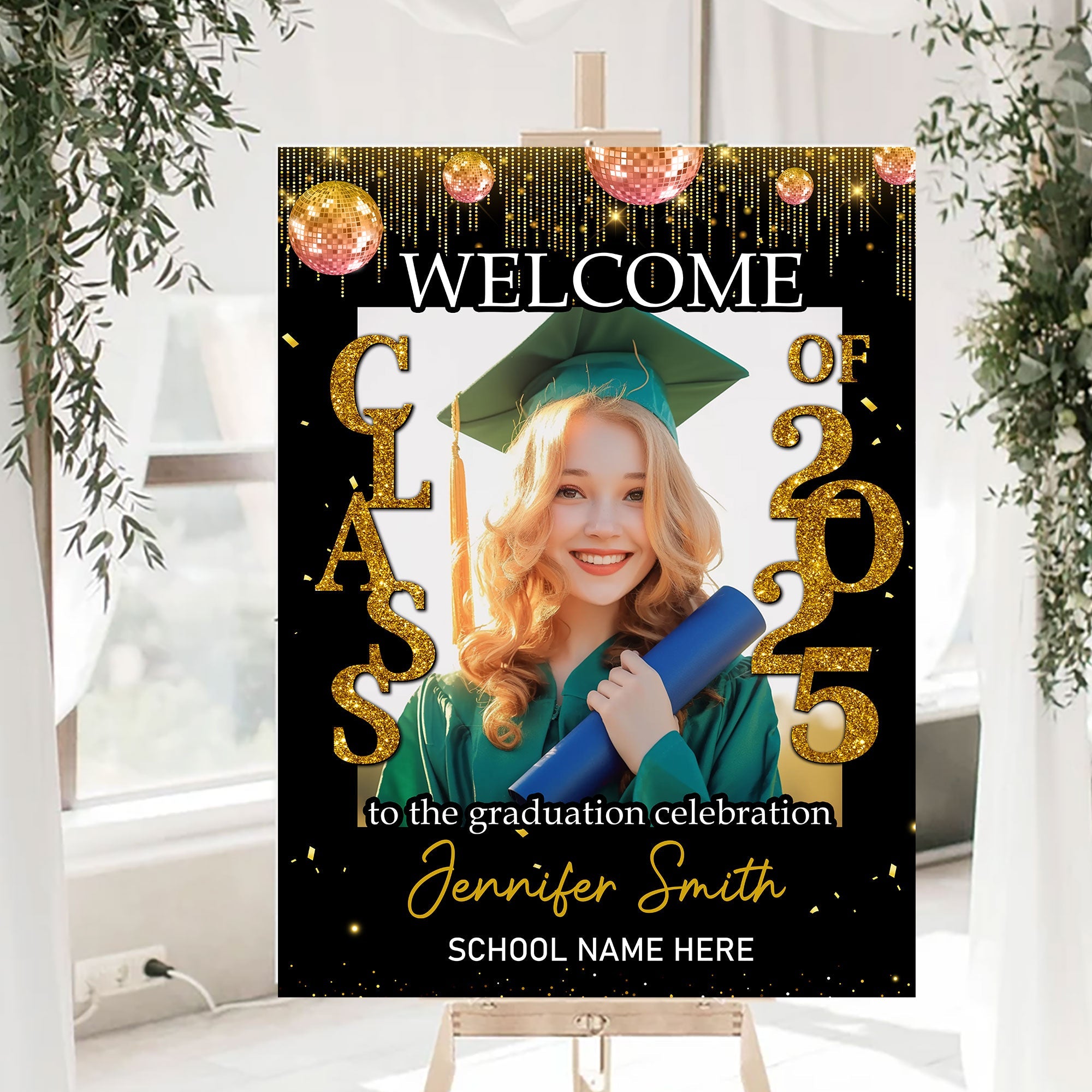 Welcome To Celebration Custom Party Welcome Sign - Personalized Graduation Decoration - Graduation Sign