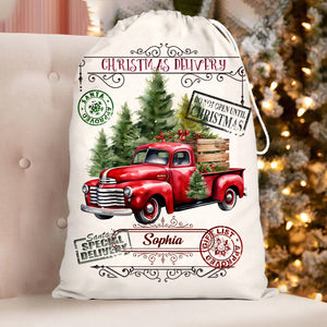 Christmas Delivery Car Custom Text, Personalized String Bag, Christmas Gift