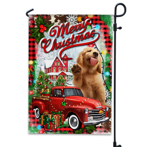 Merry Christmas House Flag - Custom Pet Photo Flag - Christmas Gift, Gift For Pet Lovers