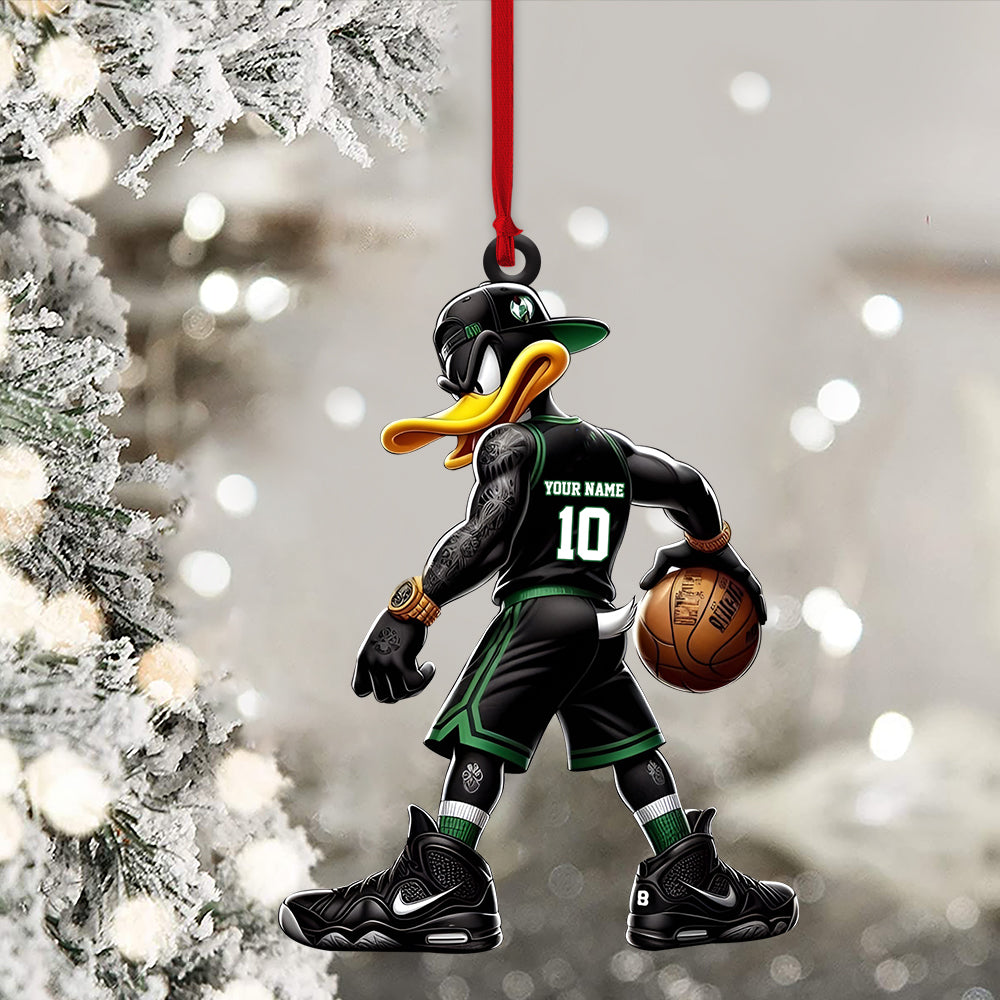 Custom Black Duck Basketball Ornament, Personalized Ornament