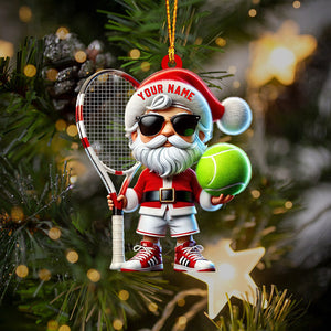 Tennis Santa Christmas Home Decor Christmas Ornament, Personalized Ornament