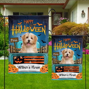 Happy Halloween On Car - Custom Photo And Text - Personalized Halloween Flag - Halloween Gift