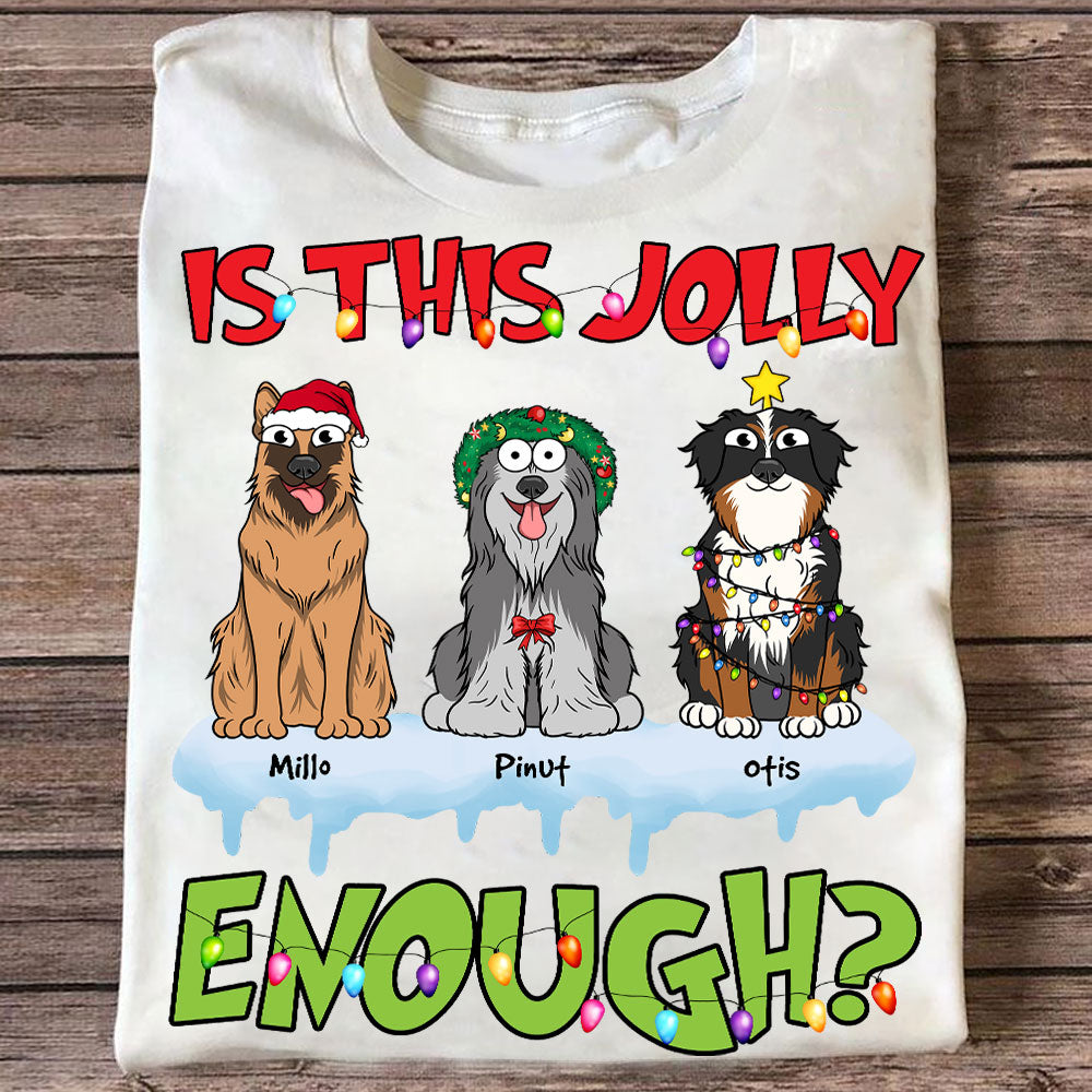 Is This Jolly Enough - Custom Pet And Names - Personalized T-Shirt - Family Gift, Gift For Pet Lover