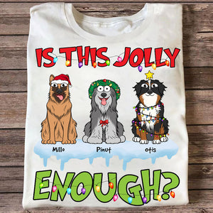 Is This Jolly Enough - Custom Pet And Names - Personalized T-Shirt - Family Gift, Gift For Pet Lover