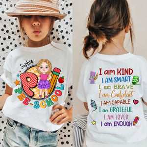 Personalized 'I Am' Tee - Custom Appearance And Name - Personalized 2 Side T-Shirt - Gifts for Kids!