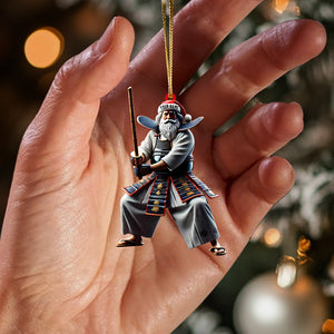 Santa Samurai Home Decor Christmas Ornament, Personalized Ornament