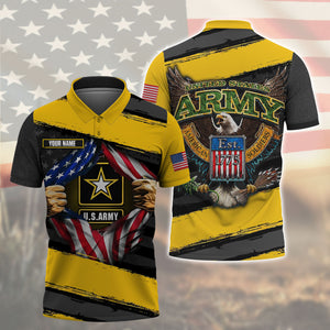 United States Army - American Soldiers EST 1775 - Customized U.S. Veteran Polo Shirt, Gift For Veterans