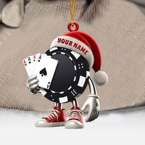 Poker Casino Christmas Ornament, Personalized Ornament