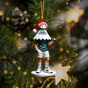 Shuttlecock Badminton Christmas Ornament, Personalized Ornament