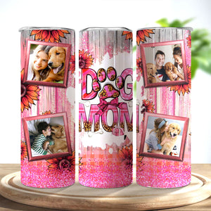 Custom Photo, Personalized Dog Mom Skinny Tumbler, Gift For Dogs Lover