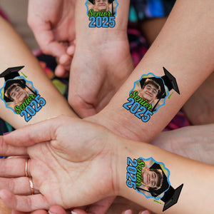 Senior 2025 Graduation Tattoo Gift, Custom Temporary Tattoo, Personalized Tattoo, Fake Tattoo