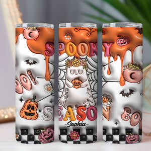 Spooky Season - Custom Name - Personalized Skinny Tumbler - Halloween Gift