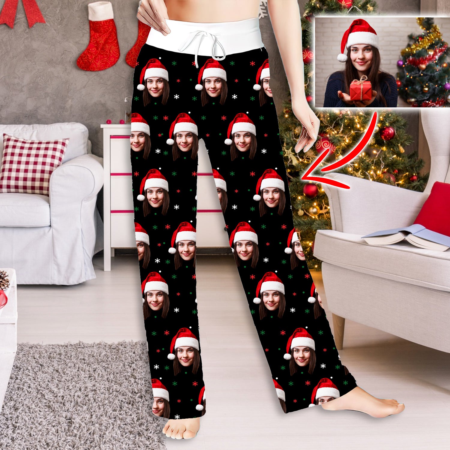 Custom Face Pants Ladie's Loose Pants Multiple Color Options Christmas Gifts