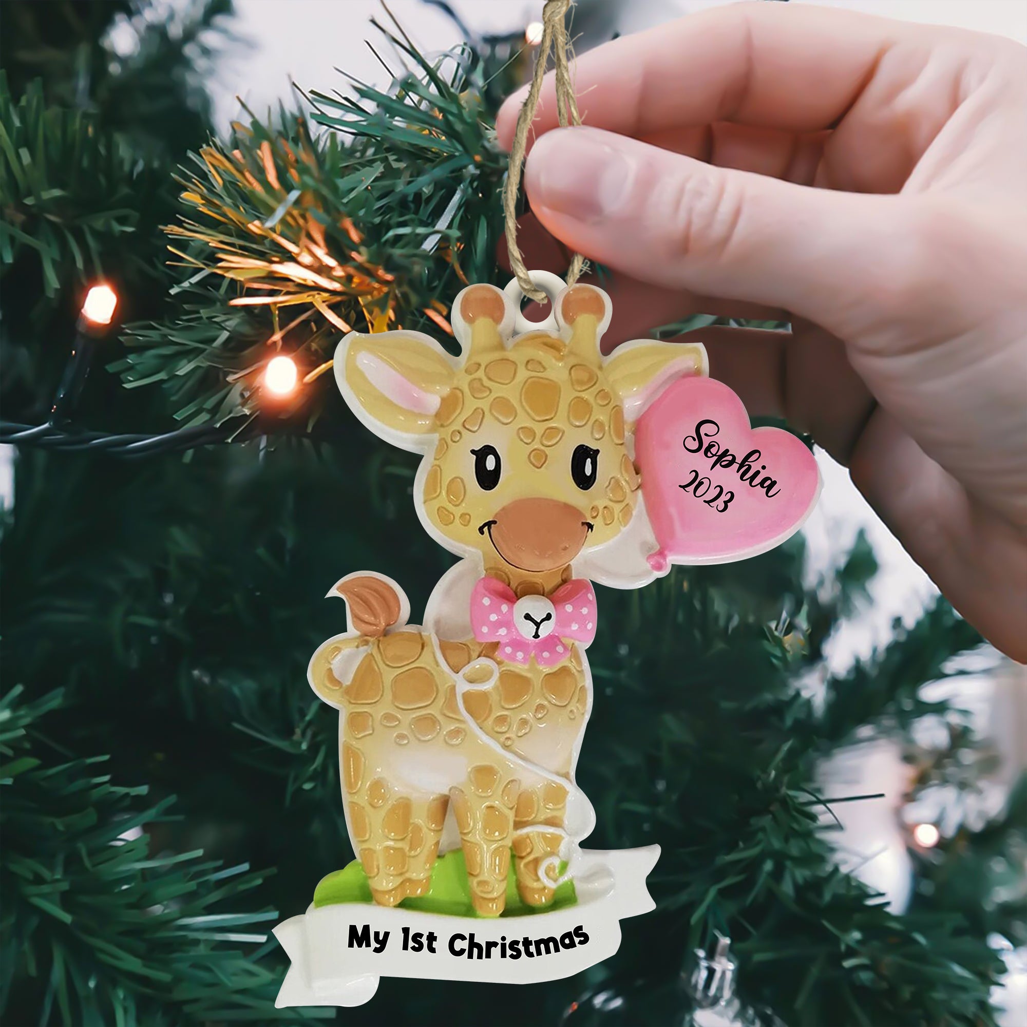 Baby Deer First Christmas Kid , Custom Appearance And Name- Personalized Ceramic Ornament - Gift For Christmas, Gift For Family