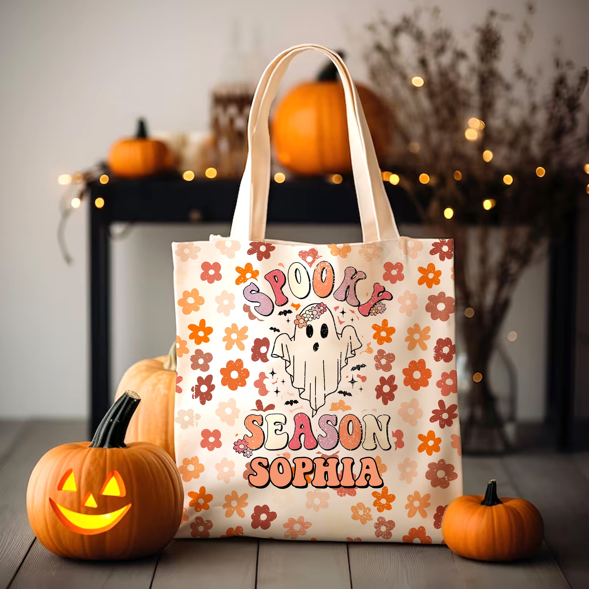 Spooky Season - Custom Name - Personalized Tote Bag, Halloween Gift