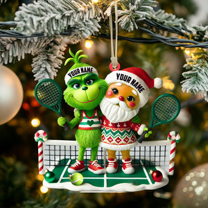 Couple Tennis Home Decor Christmas Ornament, Personalized Ornament