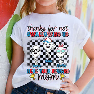 Thank For Not Swallowing Us - Custom Appearance And Name - Personalized T-Shirt - Family Gift