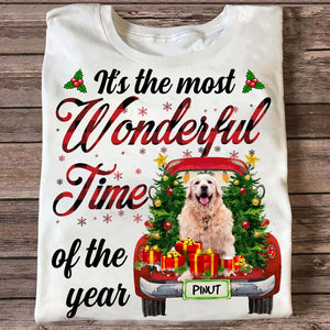 It's The Most Wonderful Time Of The Year - Custom Pet Photo And Name - Gift For Pet Lover - Personalized T-Shirt