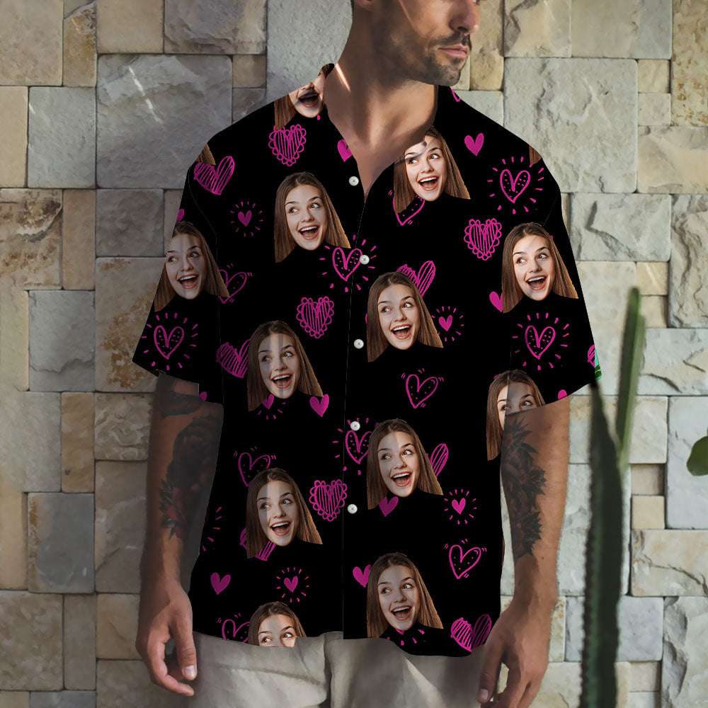 Personalized Hawaiian Shirt, Custom Photo And Background Color