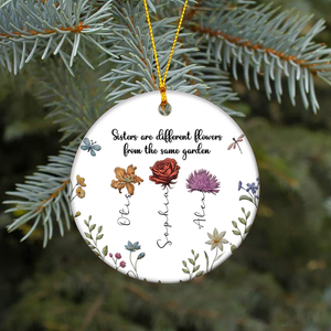 Custom Ceramic Ornament, Month Flower Ornament, Christmas Decor