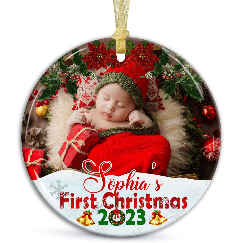 Baby's First Christmas - Personalized Ceramic Ornament - Gift For Christmas, Family Gift