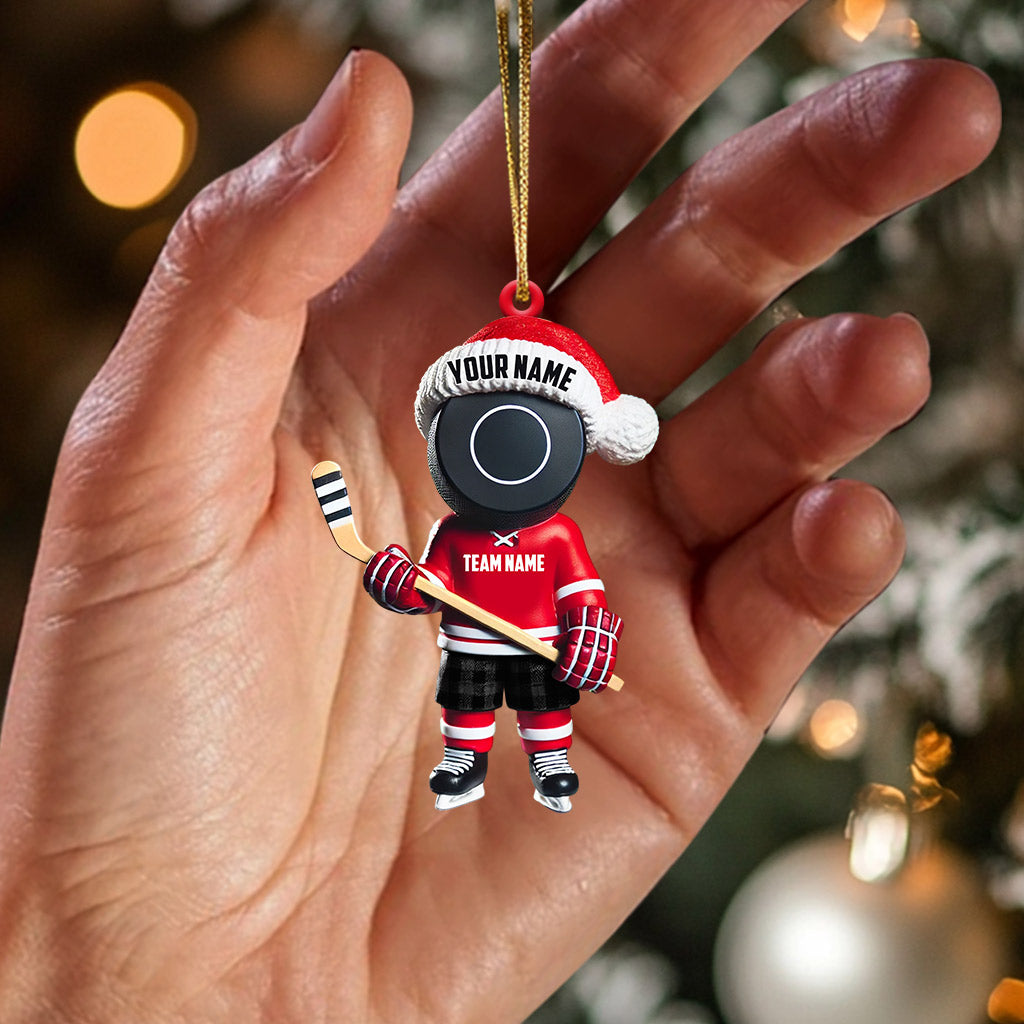 Squid Game Hockey Christmas Ornament, Personalized Ornament