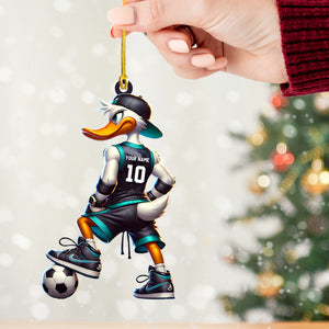 Football Duck Christmas Ornament, Personalized Ornament