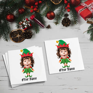 Standing Christmas Kid, Custom Photo And Text Temporary Tattoo, Personalized Tattoo, Fake Tattoo