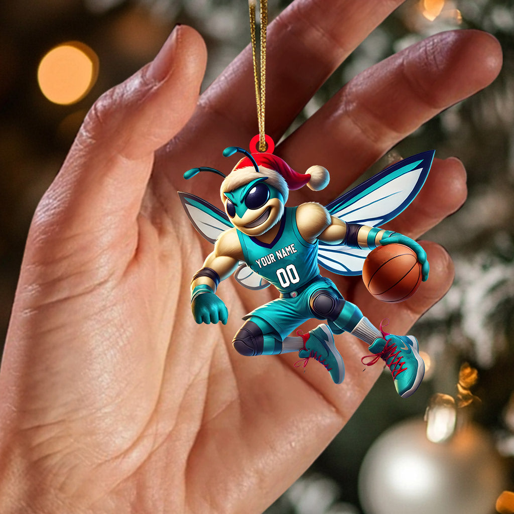 Charlotte Hornets Basketball Christmas Ornament, Personalized Ornament