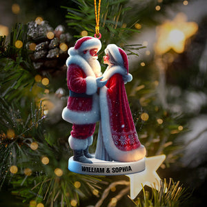 Santa Couple Christmas Ornament, Personalized Ornament