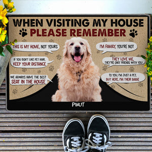 Personalized Pet Doormat, When Visiting My House Please Remember,  Puppy and Kitty DoorMats