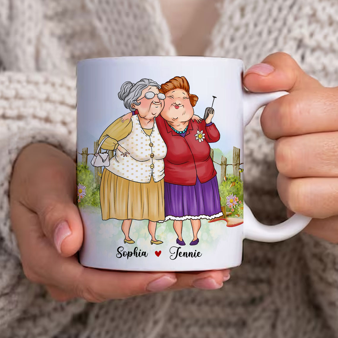 You And I Are Sisters Always Remember That If You Fall - Custom Appearances And Names, Personalized White Mug