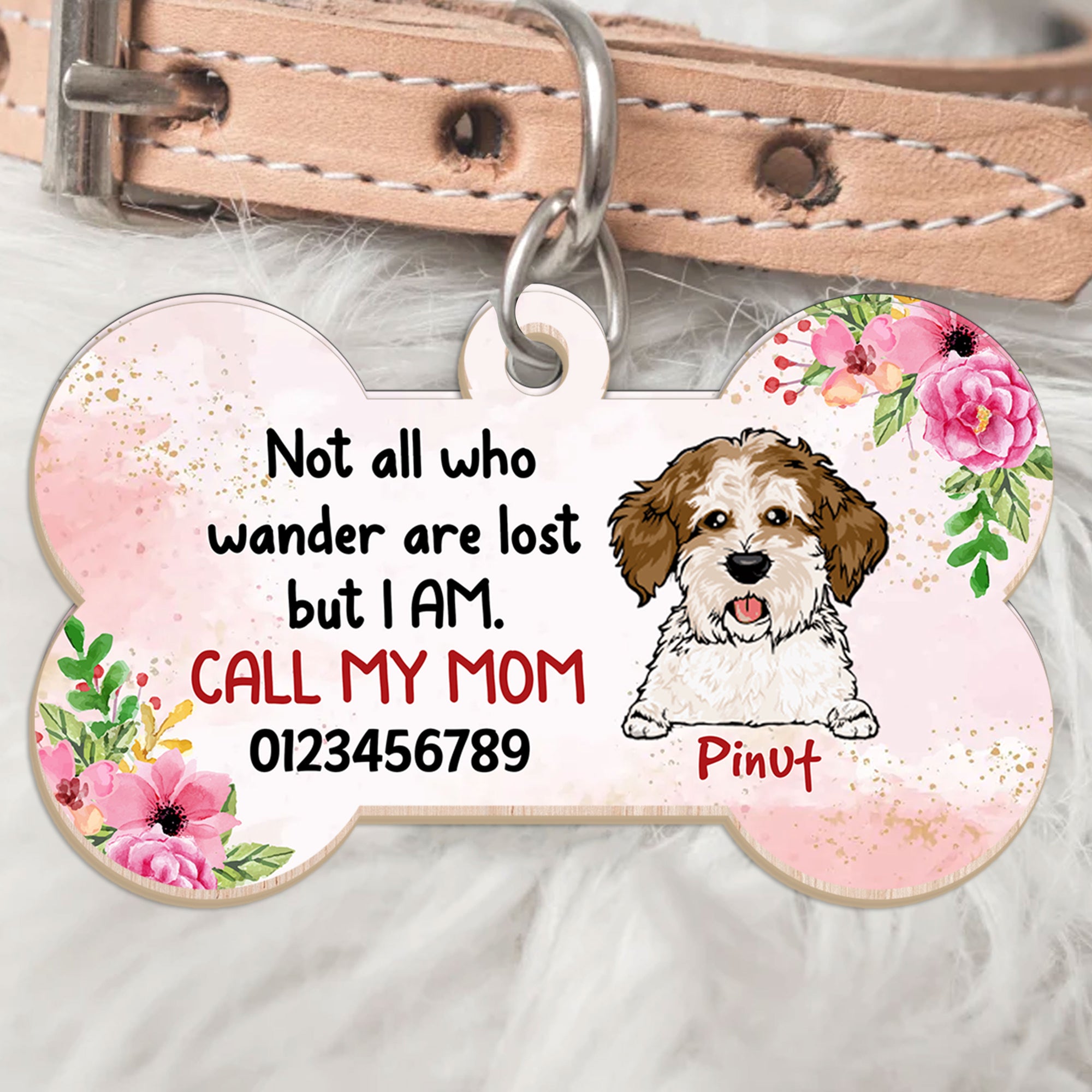 Dog Mom Cat Mom, Lost Wander Bone - Personalized Pet Tag - Gift For Pet Lover